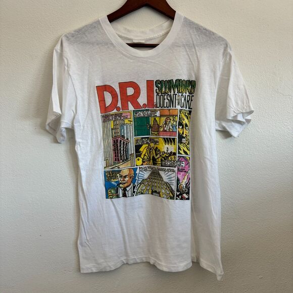 Vintage Dirty Rotten Imbeciles DRI 4 Of A Kind Tour 1988 Slumlord Punk T-Shirt L - Picture 1 of 12